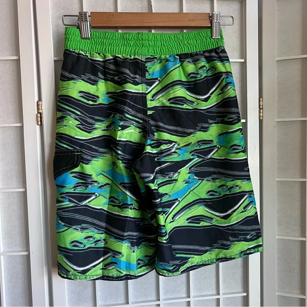 Adidas Black Lime Green Blue Swim Shorts Trunks | Small